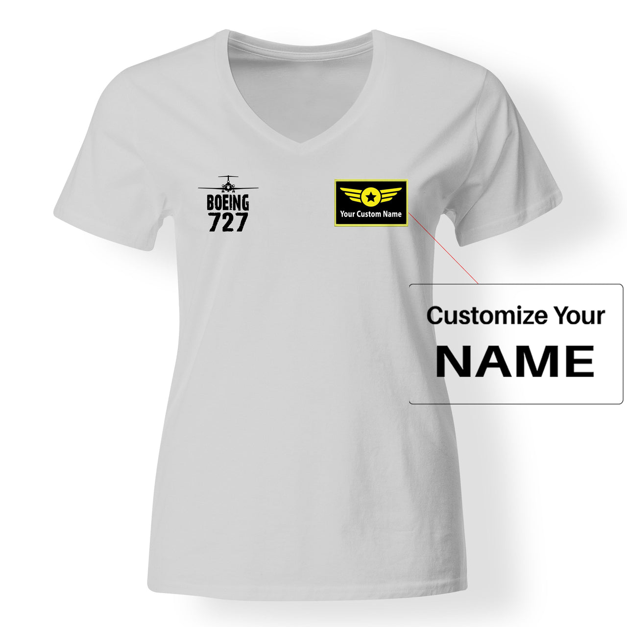 Boeing 727 & Plane Designed V-Neck T-Shirts - view 17