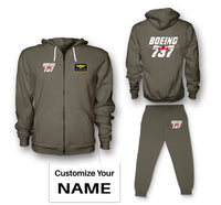 Thumbnail for Amazing Boeing 737 Designed Zipped Hoodies & Sweatpants Set