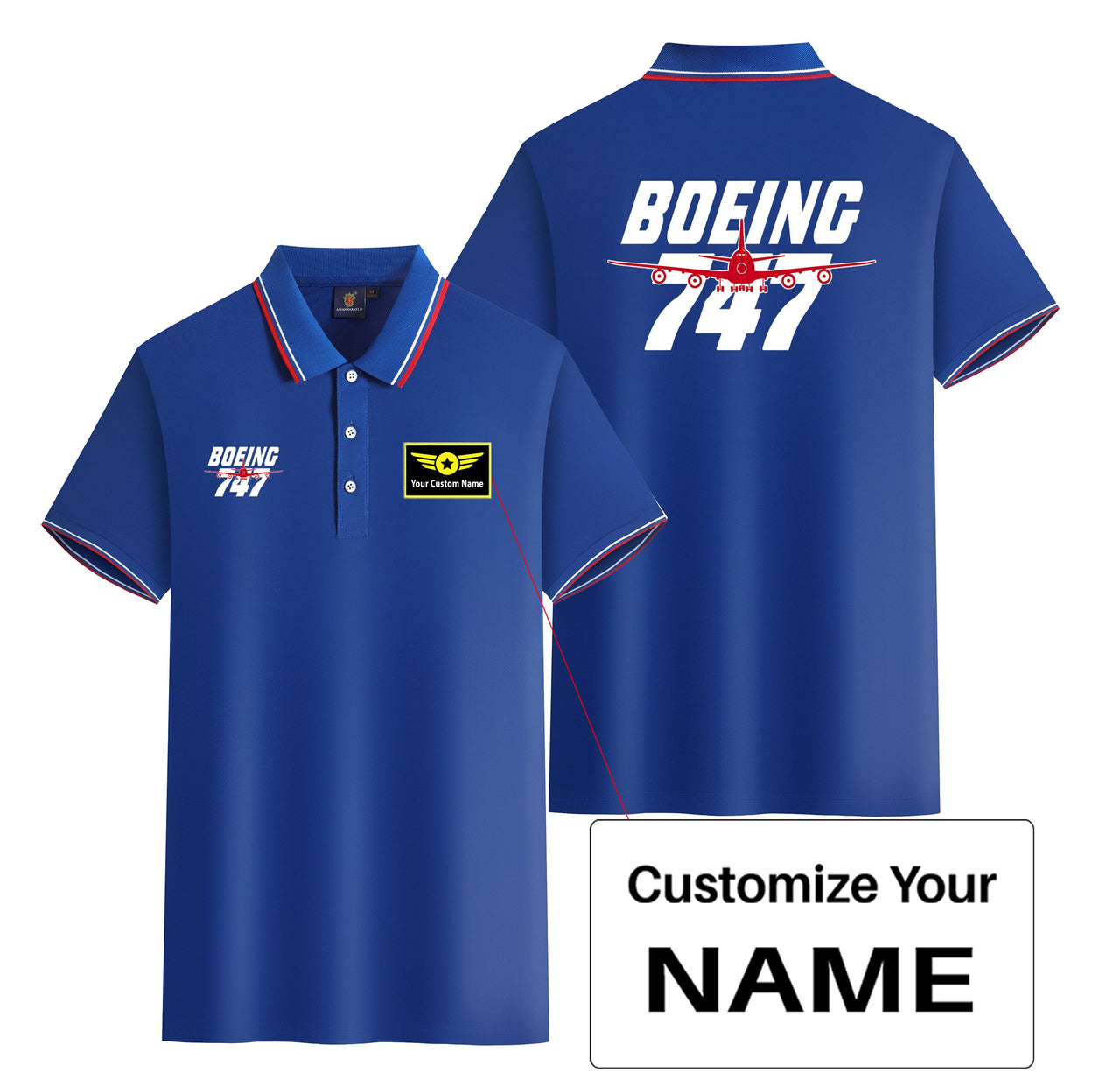 Amazing Boeing 747 Designed Stylish Polo T-Shirts (Double-Side)