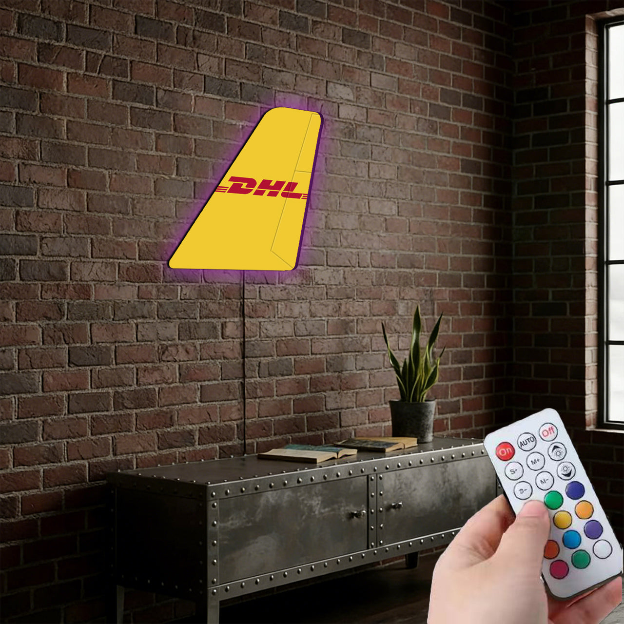DHL Aviation Designed Metal Wall LED Aircraft Tail