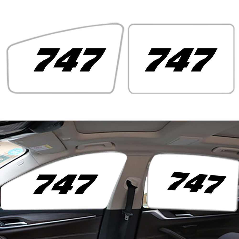 747 Flat Text Designed Car Sun Shade (Side window)