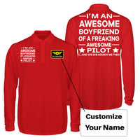 Thumbnail for I am an Awesome Boyfriend Designed Long Sleeve Polo T-Shirts (Double-Side)
