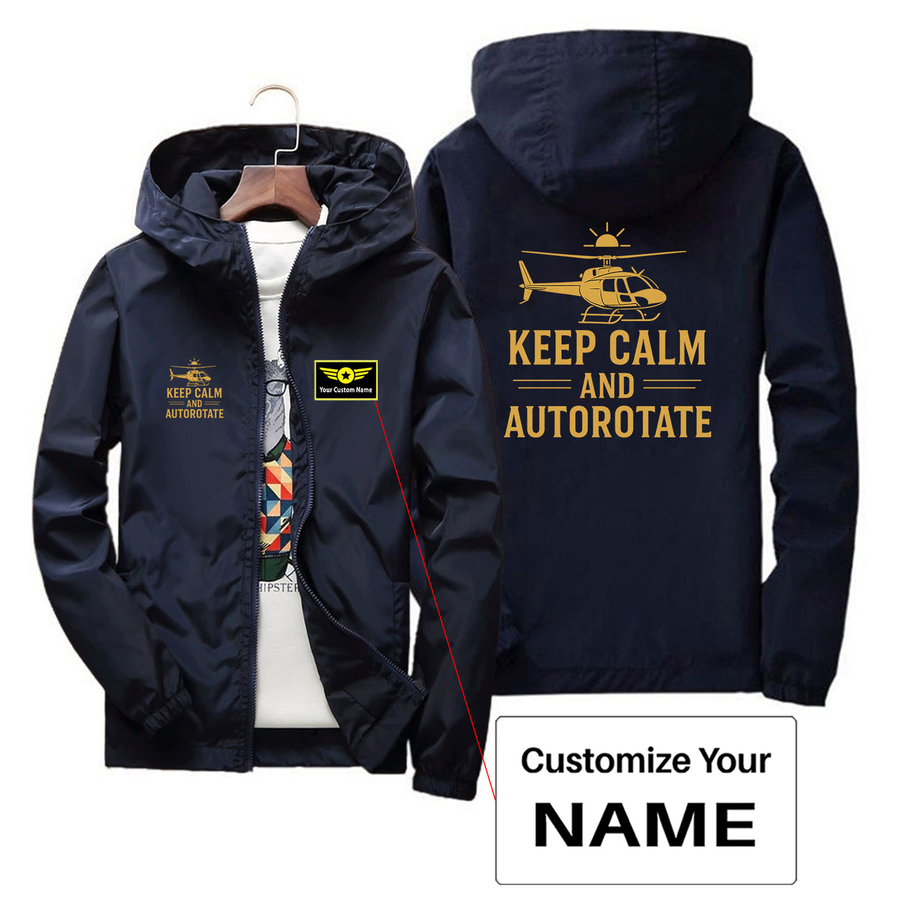 Keep Calm and Autorotate Designed Thin Windbreaker Jackets
