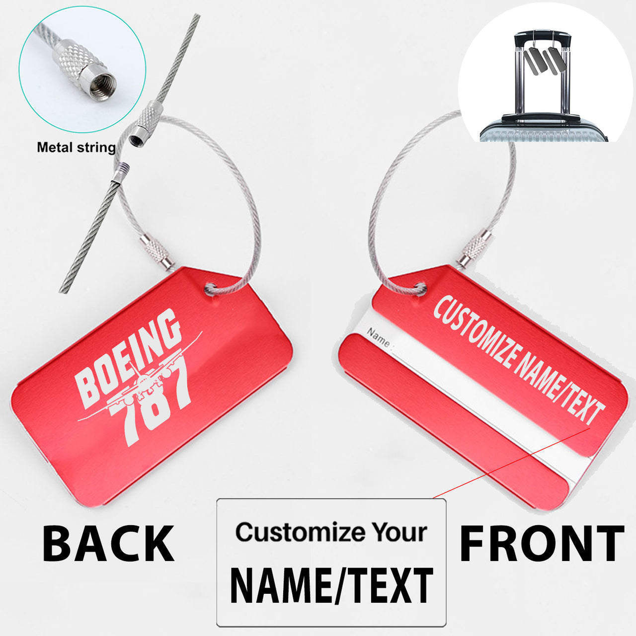 Amazing Boeing 787 Designed Fashion Metal Luggage Tags