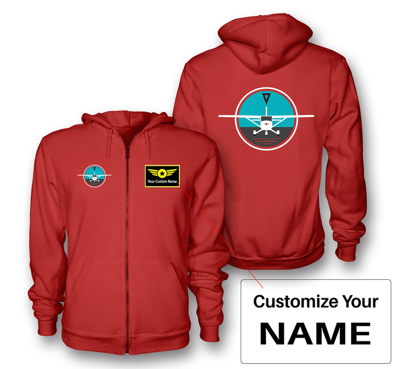 Cessna & Gyro Designed Zipped Hoodies