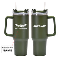 Thumbnail for Antonov & Text Designed 40oz Stainless Steel Car Mug With Holder