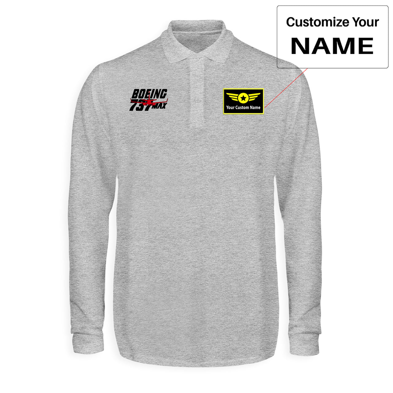 Amazing Boeing 737 Max Designed Long Sleeve Polo T-Shirts