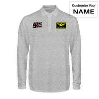 Thumbnail for Amazing Boeing 737 Max Designed Long Sleeve Polo T-Shirts