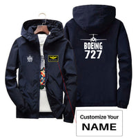 Thumbnail for Boeing 727 & Plane Designed Thin Windbreaker Jackets - view 9