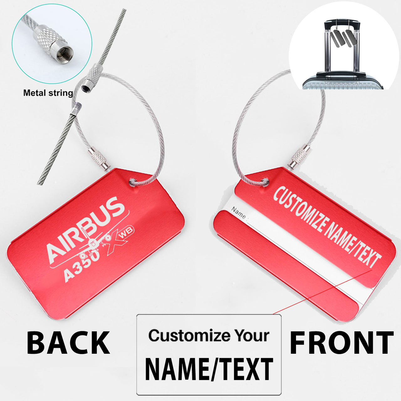 Amazing Airbus A350 XWB Designed Fashion Metal Luggage Tags