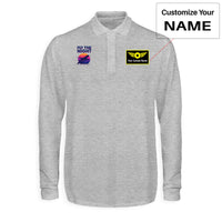 Thumbnail for Fly The Night Designed Long Sleeve Polo T-Shirts