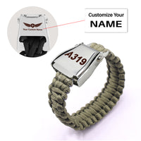 Thumbnail for A319 Flat Text Design Airplane Seat Belt Bracelet