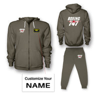 Thumbnail for Amazing Boeing 747 Designed Zipped Hoodies & Sweatpants Set
