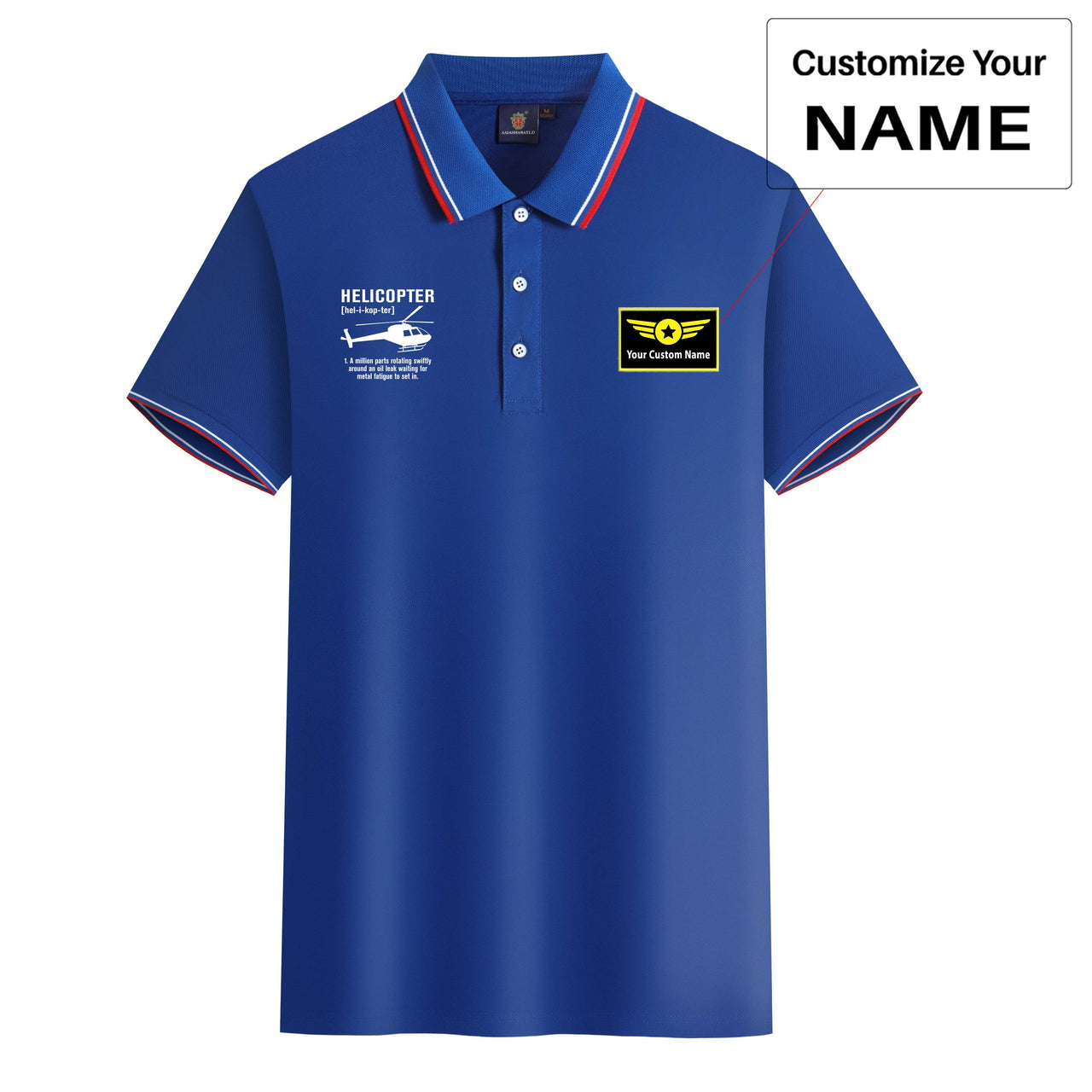 Helicopter [Noun] Designed Stylish Polo T-Shirts