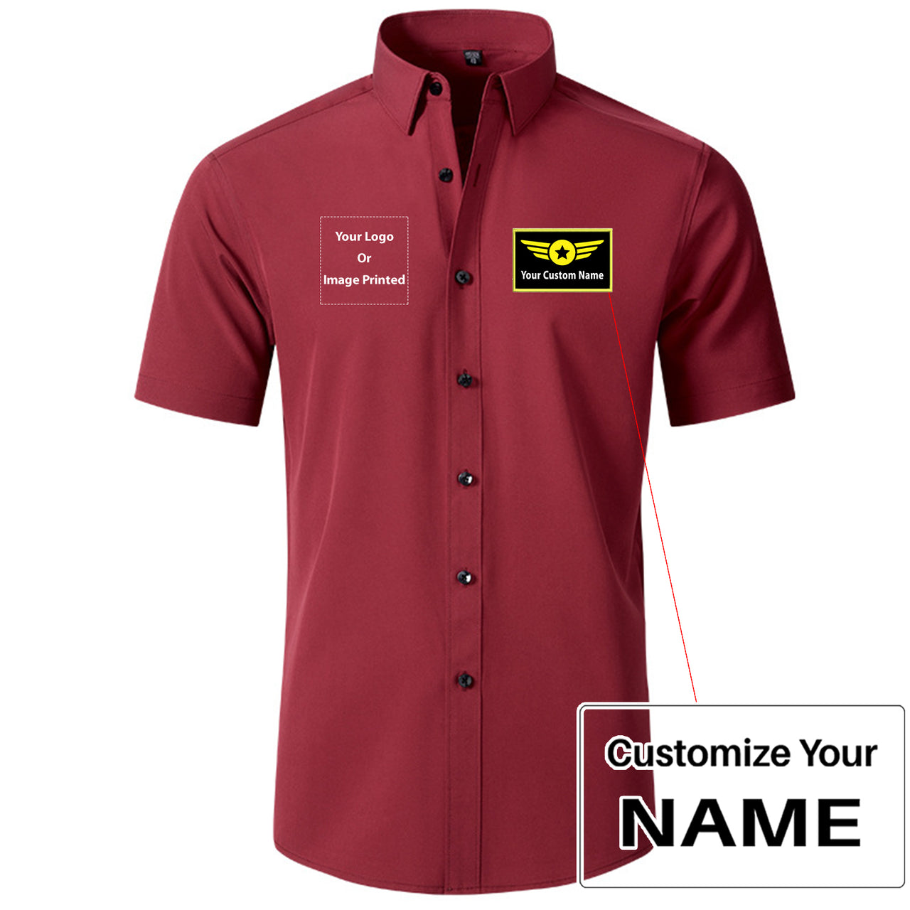 Custom Name & LOGO with Special Badge Design Super Quality Short Sleeve Shirts