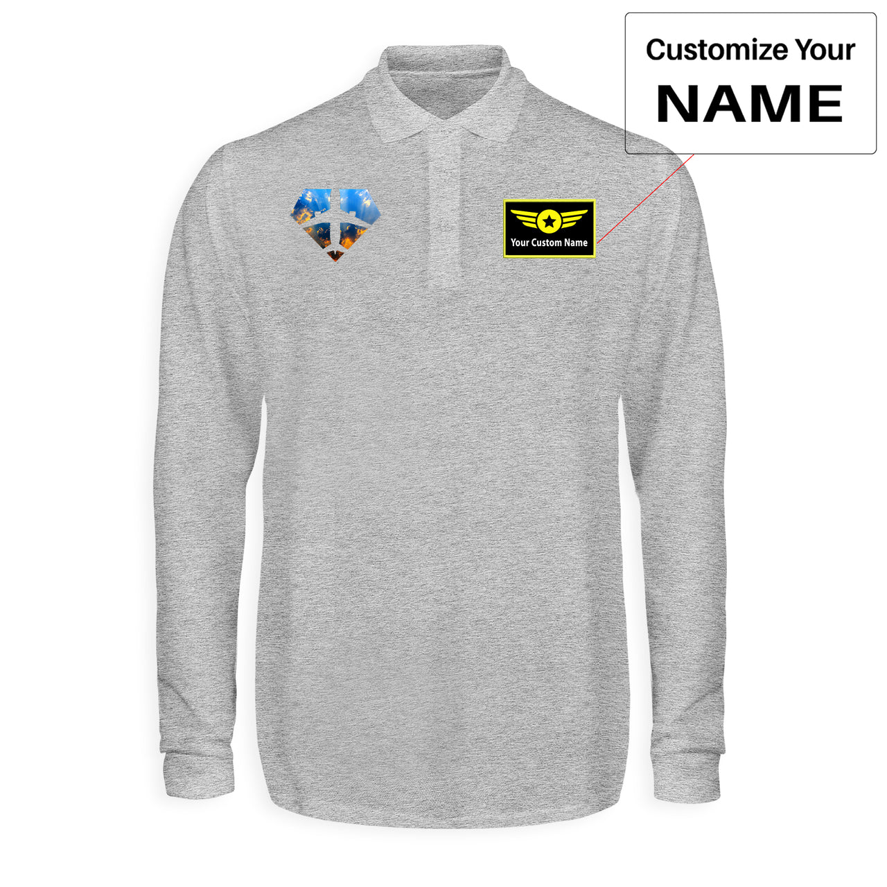 Supermen of The Skies (Sunrise) Designed Long Sleeve Polo T-Shirts