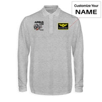 Thumbnail for Airbus A320 & CFM56 Engine Designed Long Sleeve Polo T-Shirts
