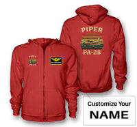 Thumbnail for Retro Piper PA-28 Designed Zipped Hoodies
