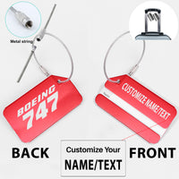 Thumbnail for Boeing 747 & Text Designed Fashion Metal Luggage Tags