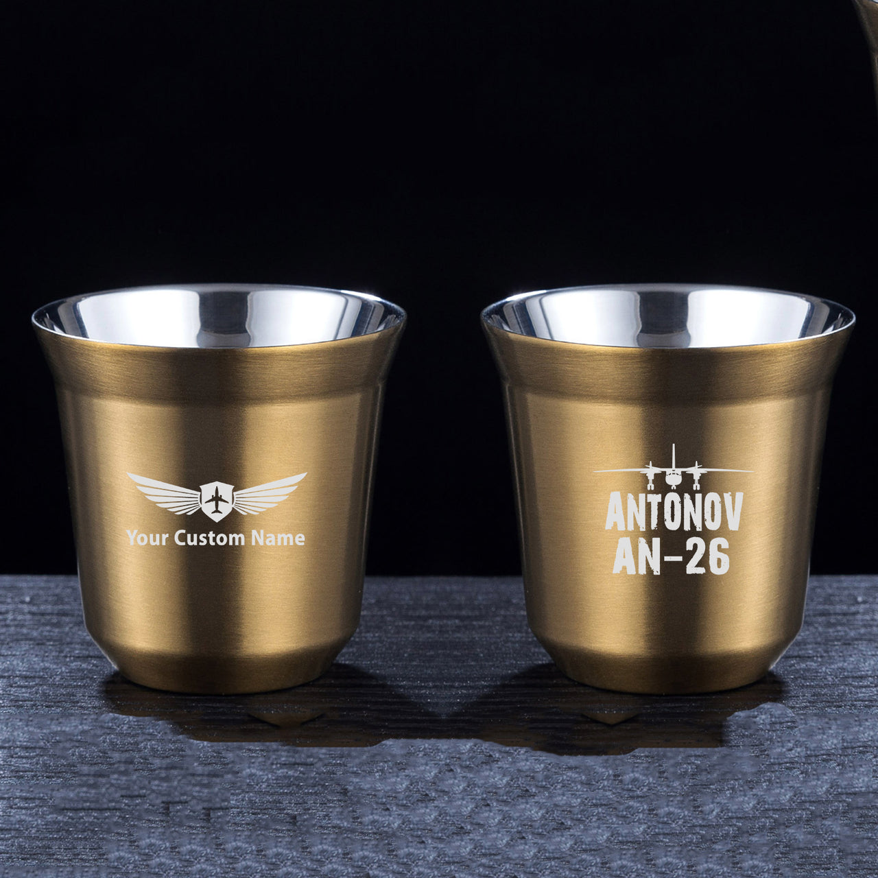 Antonov AN-26 & Plane Designed Double Wall Stainless Steel Coffee Mugs
