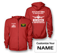 Thumbnail for Flying is Importanter Designed Zipped Hoodies