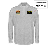Thumbnail for Retro I'D Rather Be Flying Designed Long Sleeve Polo T-Shirts