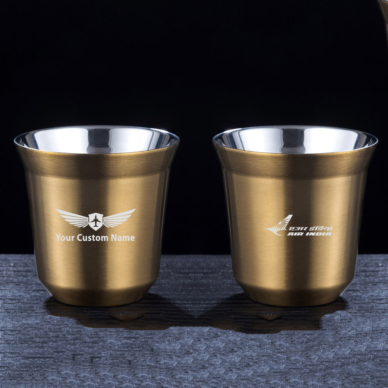 Air India Airlines Designed Double Wall Stainless Steel Coffee Mugs