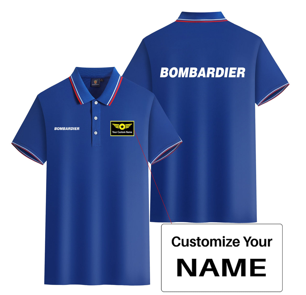Bombardier & Text Designed Stylish Polo T-Shirts (Double-Side)