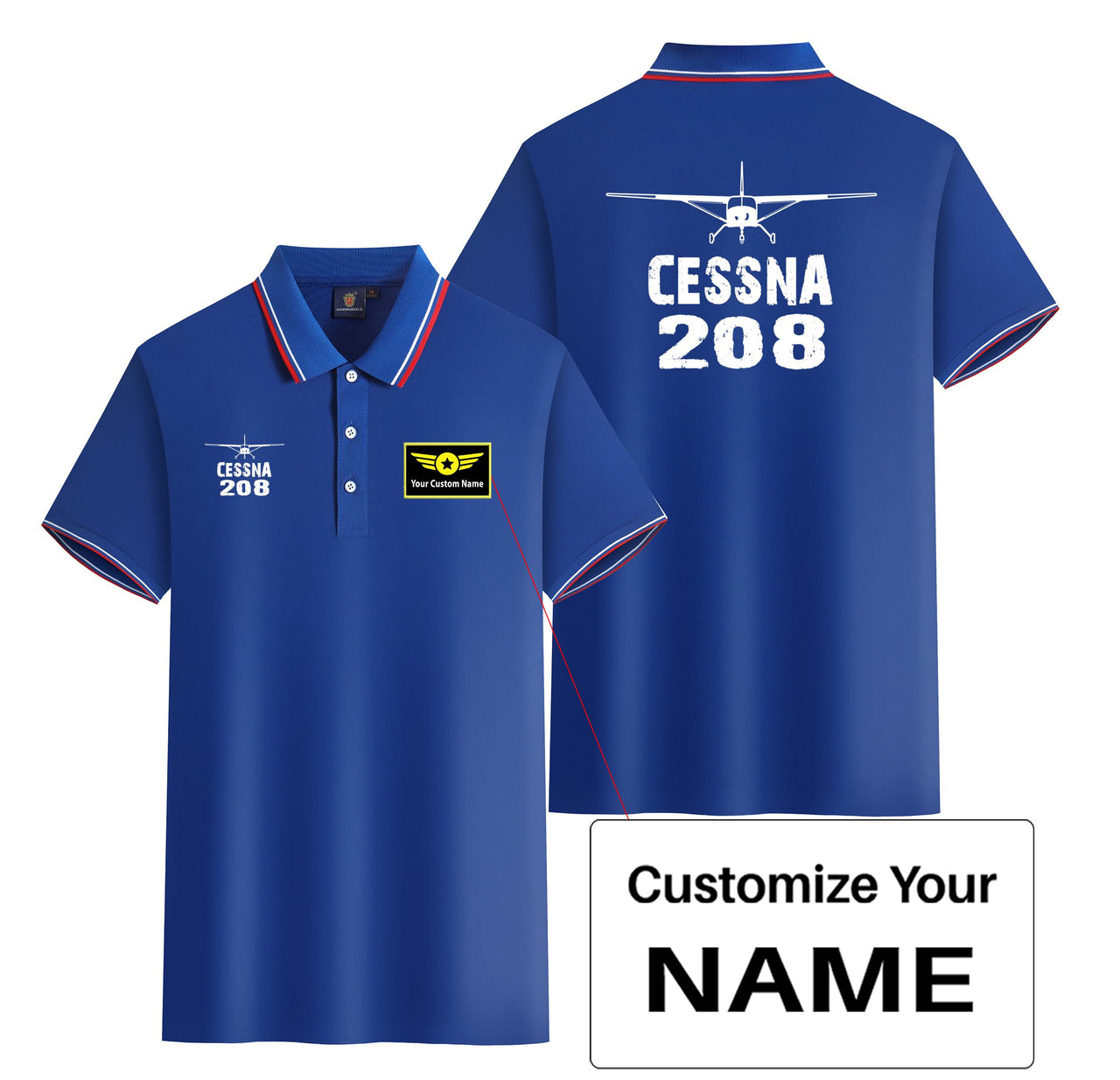Cessna 208 & Plane Designed Stylish Polo T-Shirts (Double-Side)