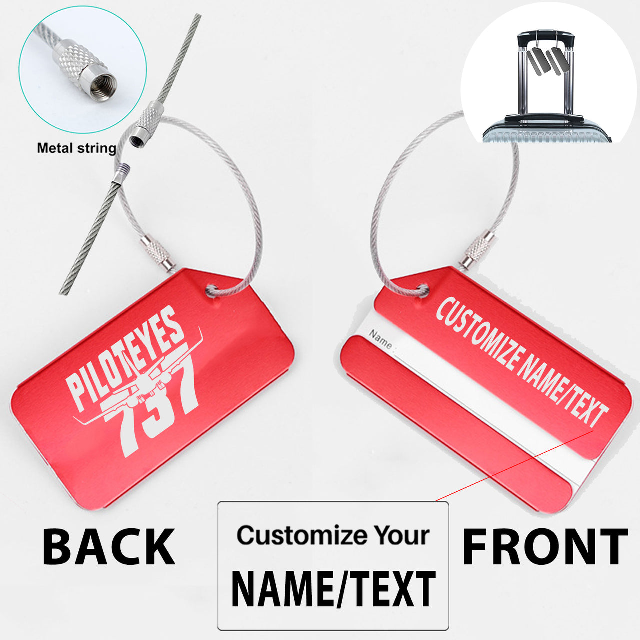 Amazing Piloteyes737 Designed Fashion Metal Luggage Tags