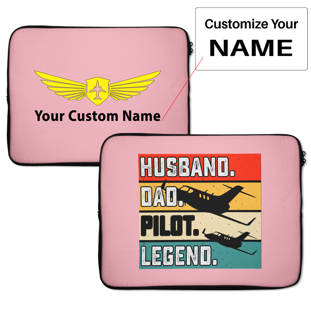Husband & Dad & Pilot & Legend Designed Laptop & Tablet Cases
