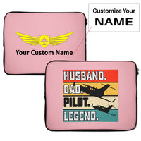Thumbnail for Husband & Dad & Pilot & Legend Designed Laptop & Tablet Cases