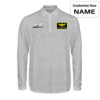 Thumbnail for The Airbus A310 Designed Long Sleeve Polo T-Shirts