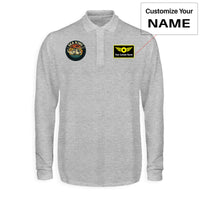 Thumbnail for Sea King Helicopter Designed Long Sleeve Polo T-Shirts