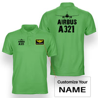 Thumbnail for Airbus A321 & Plane Designed Double Side Polo T-Shirts