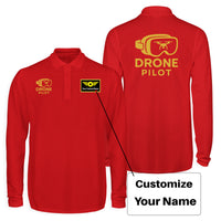 Thumbnail for Googles & Drone Pilot Designed Long Sleeve Polo T-Shirts (Double-Side)