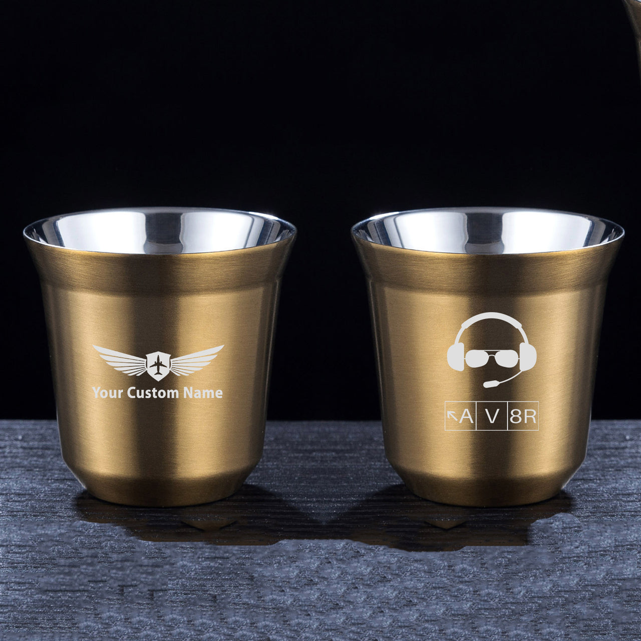 AV8R 2 Designed Double Wall Stainless Steel Coffee Mugs