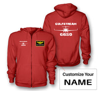 Thumbnail for Gulfstream G650 & Plane Designed Zipped Hoodies