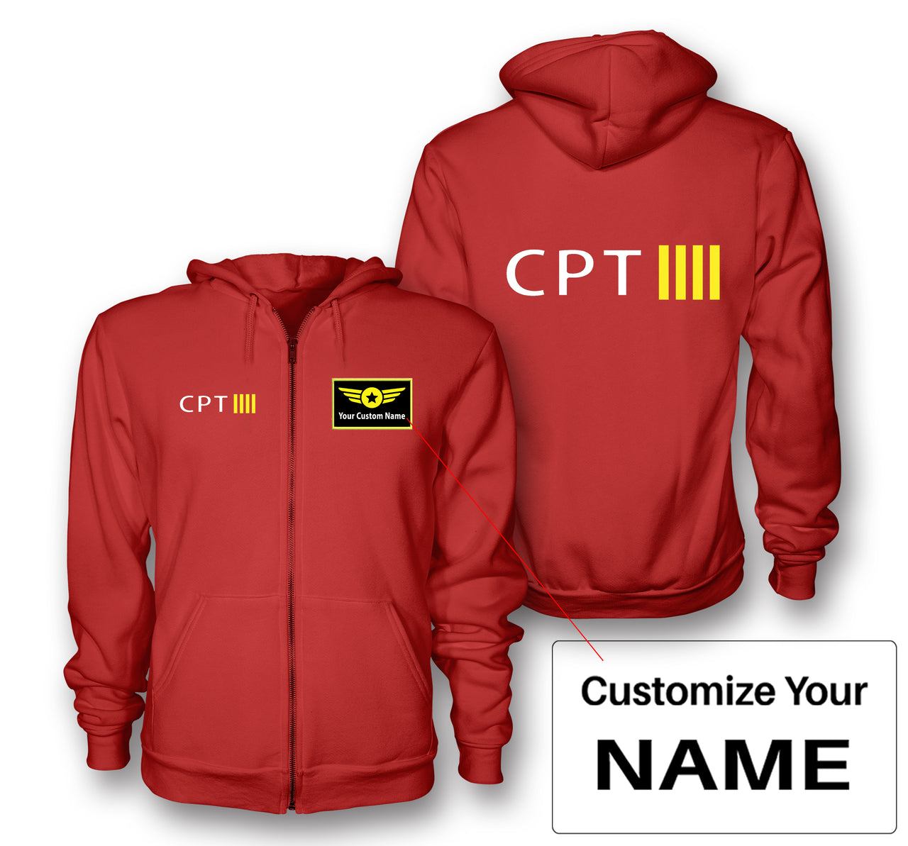 CPT & 4 Lines Designed Zipped Hoodies