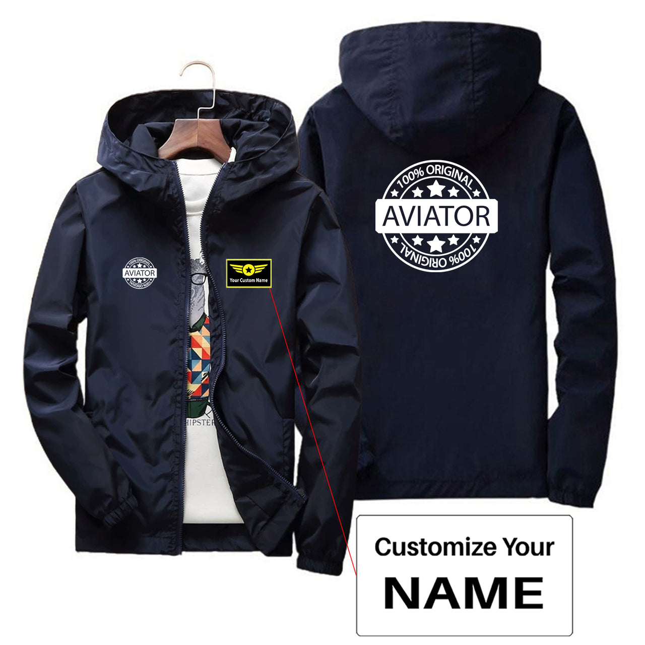 %100 Original Aviator Designed Thin Windbreaker Jackets