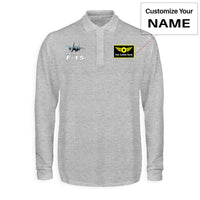 Thumbnail for The McDonnell Douglas F15 Designed Long Sleeve Polo T-Shirts