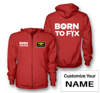 Thumbnail for Born To Fix Airplanes Designed Zipped Hoodies