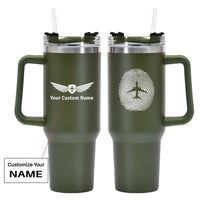 Thumbnail for Aviation Finger Print Designed 40oz Stainless Steel Car Mug With Holder
