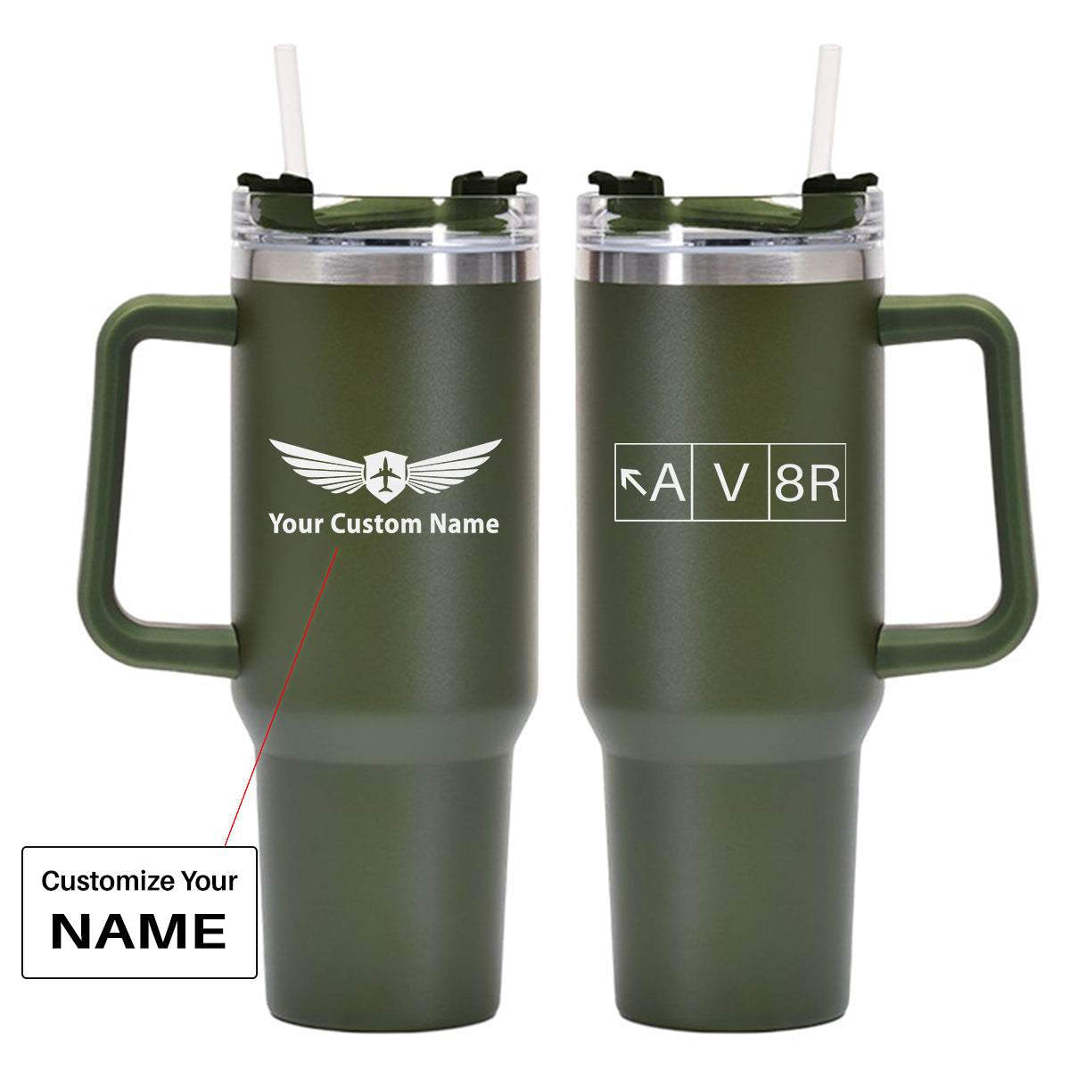 AV8R Designed 40oz Stainless Steel Car Mug With Holder