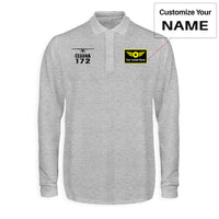 Thumbnail for Cessna 172 & Plane Designed Long Sleeve Polo T-Shirts