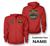 Thumbnail for Retro BELL HUEY UH-1 Designed Zipped Hoodies