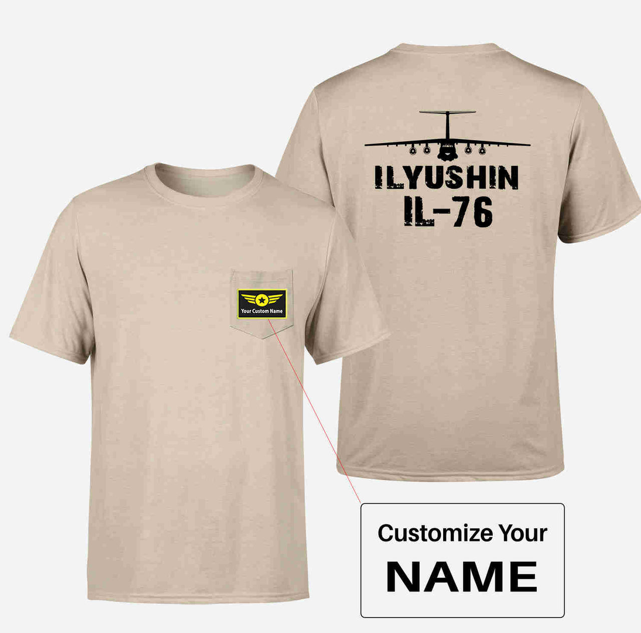 ILyushin IL-76 & Plane Designed Pocket T-Shirts