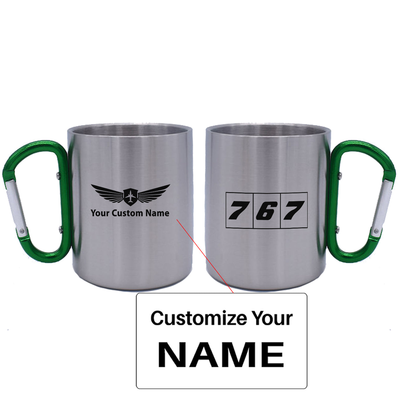 Flat Colourful 767 Designed Stainless Steel Outdoors Mugs