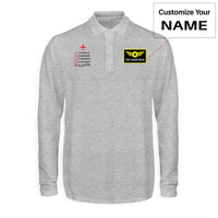 Thumbnail for In Aviation Designed Long Sleeve Polo T-Shirts