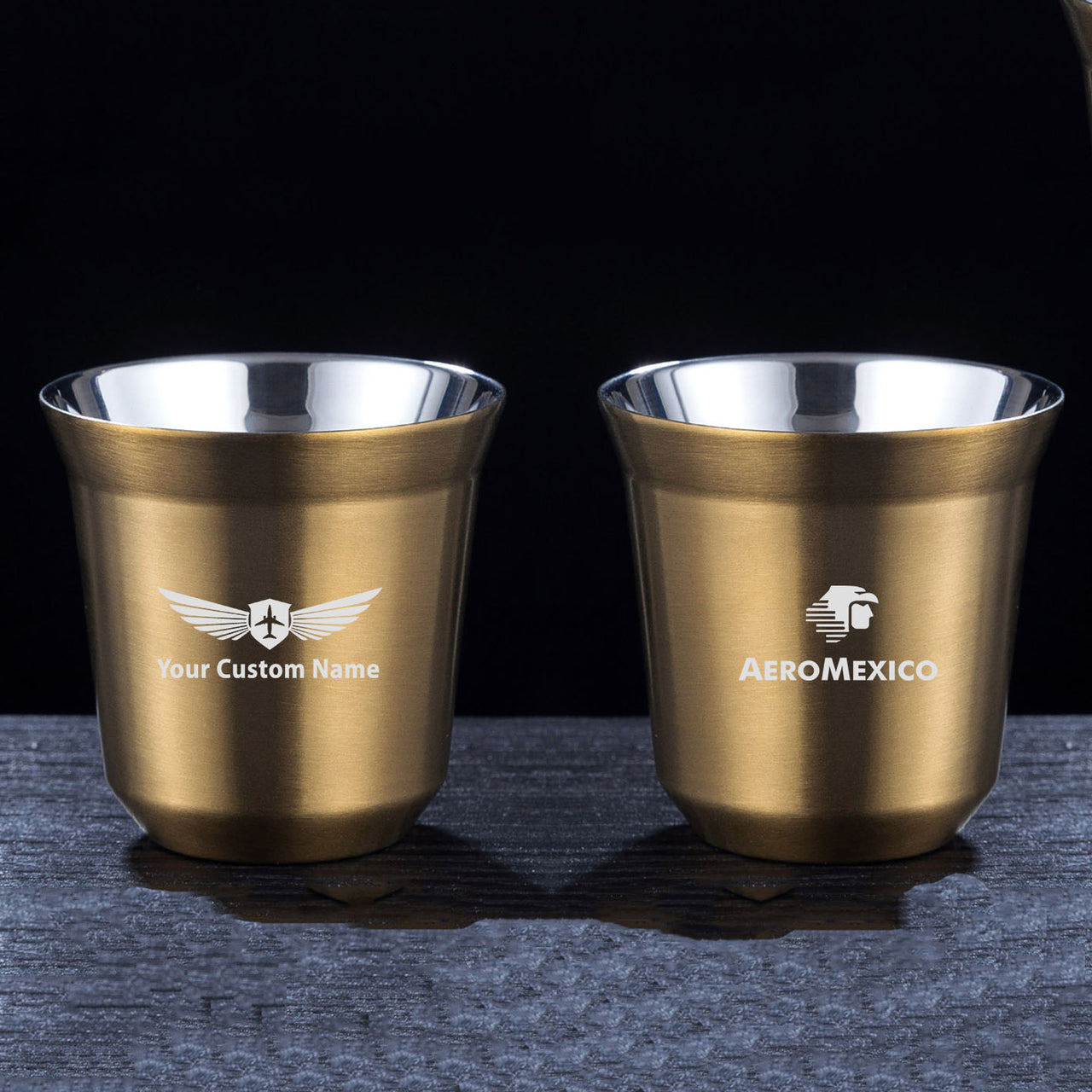 Aero Mexico Double Wall Stainless Steel Coffee Mugs